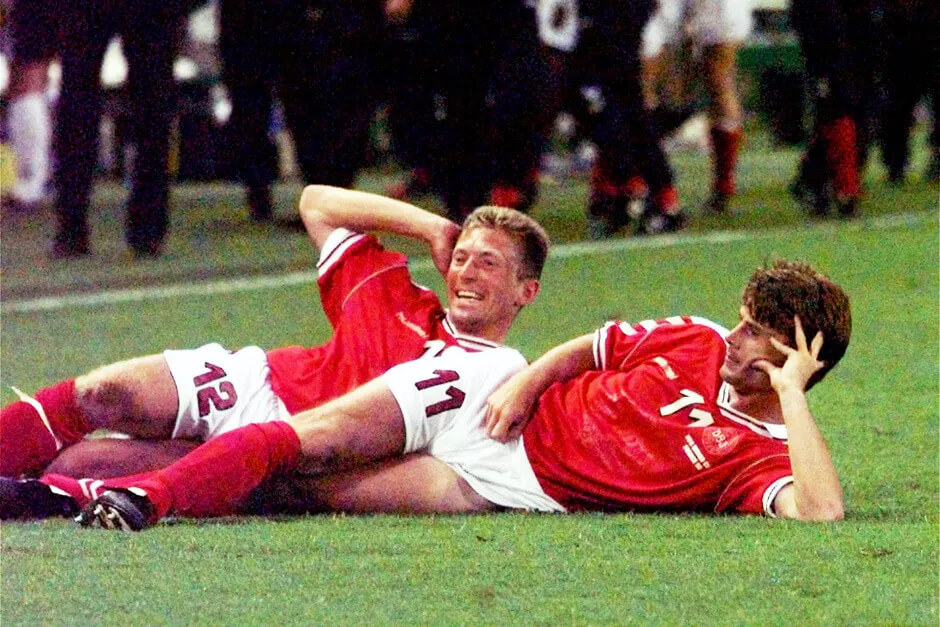 Brian Laudrup gólöröme az 1998-as világbajnokságon. Fotó: Lars Poulsen