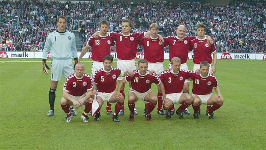 A dán labdarúgó-válogatott a 2002-es világbajnokságon. Fotó: Ulla Voig