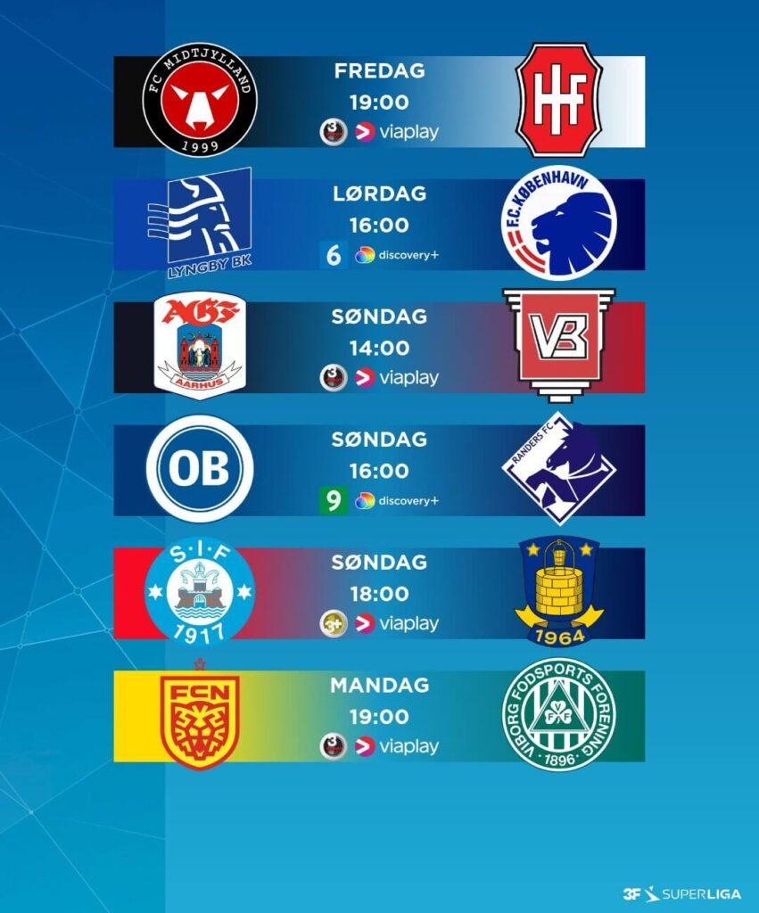 A 3F Superliga első fordulójának párosítása. Fotó: Superliga.dk