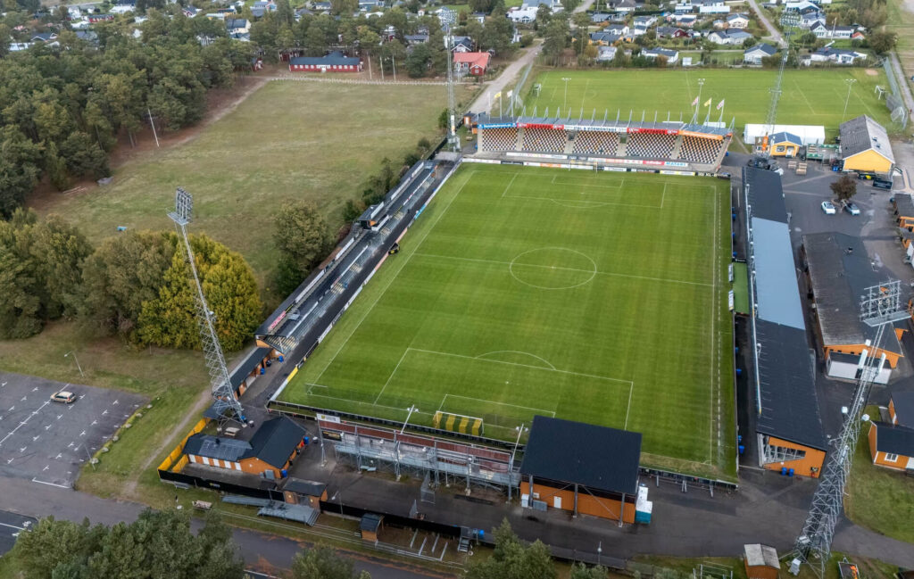 Mjallby stadionja a Strandvallen. Fotó/Kiemelt kép: Johan Nilsson / TT