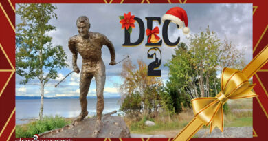 Petter Northug, a norvég olimpiai bajnok sífutó bronzszobra Fotó/Kiemelt kép: Lantos Gábor (privát)